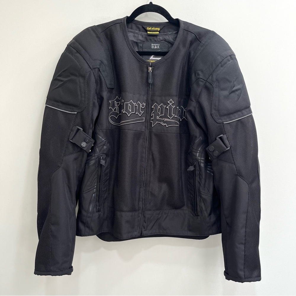 Scorpion EXO Get Stung Men's Black Cool Rod Mesh Motorcycle Jacket Size Large